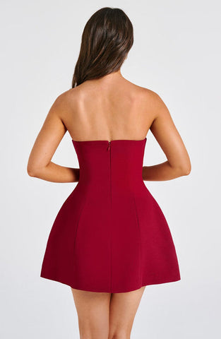 Mia Mini Dress - Wine