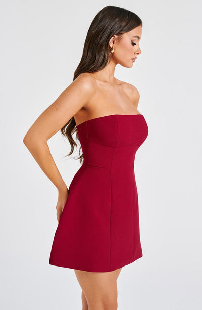 Mia Mini Dress - Wine