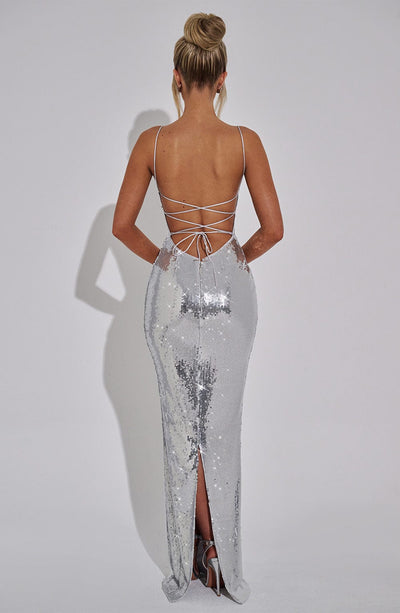 Dominique Maxi Dress - Silver