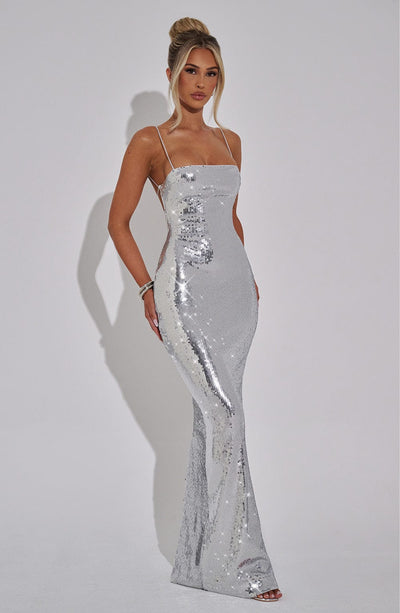 Dominique Maxi Dress - Silver