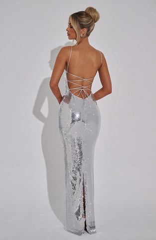 Dominique Maxi Dress - Silver