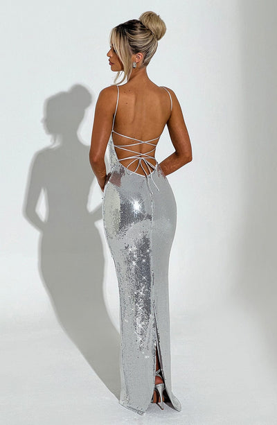 Dominique Maxi Dress - Silver