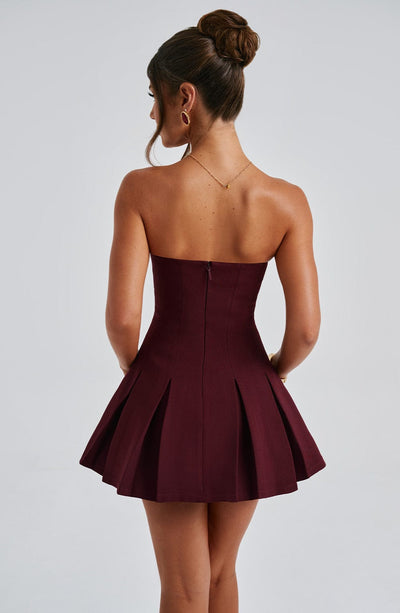 Milena Mini Dress - Cherry Lacquer