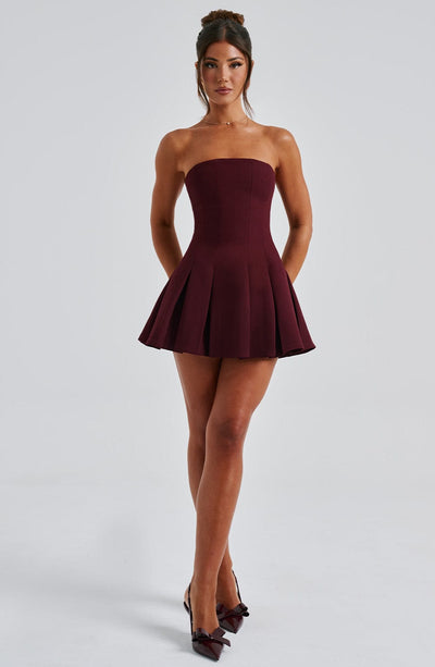 Milena Mini Dress - Cherry Lacquer