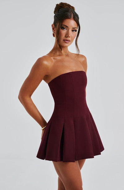 Milena Mini Dress - Cherry Lacquer