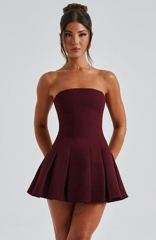 Milena Mini Dress - Cherry Lacquer