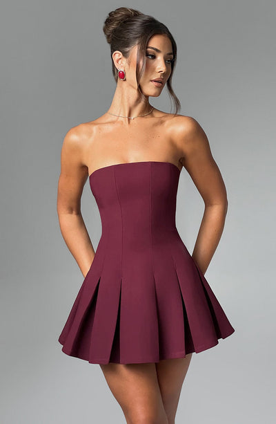 Milena Mini Dress - Cherry Lacquer