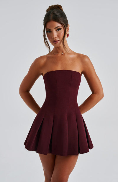 Milena Mini Dress - Cherry Lacquer