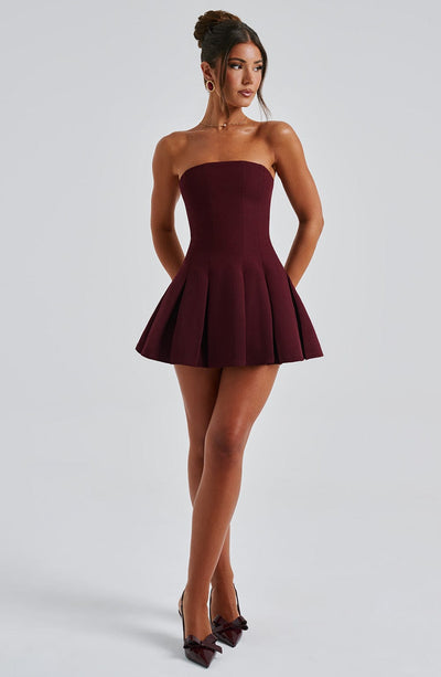 Milena Mini Dress - Cherry Lacquer