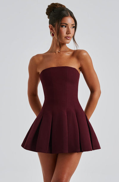 Milena Mini Dress - Cherry Lacquer