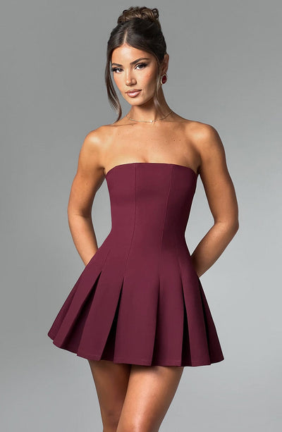 Milena Mini Dress - Cherry Lacquer