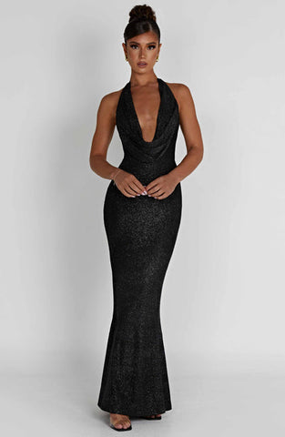 Jayden Maxi Dress - Black Sparkle