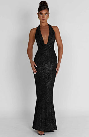 Jayden Maxi Dress - Black Sparkle