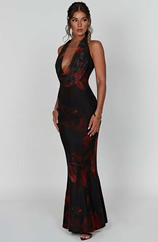 Jayden Maxi Dress - Fire Print