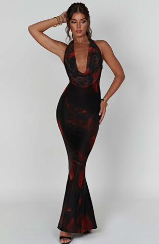 Jayden Maxi Dress - Fire Print