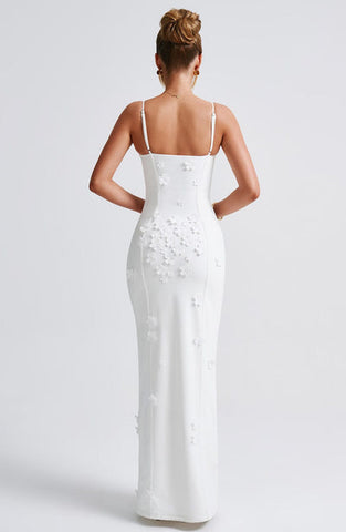 Jayla Maxi Dress - Ivory Lined