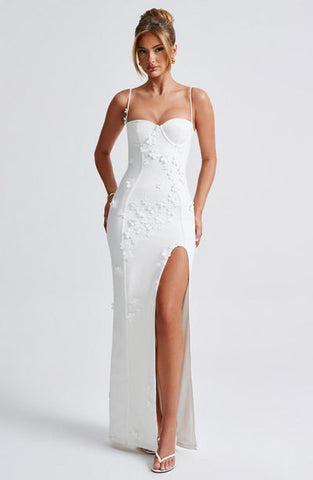 Jayla Maxi Dress - Ivory Lined