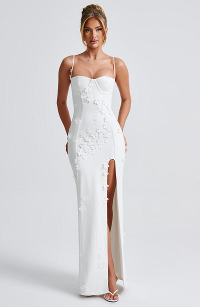 Jayla Maxi Dress - Ivory Lined