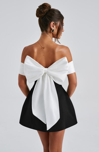 Gaia Mini Dress - Black / White