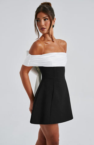 Gaia Mini Dress - Black / White