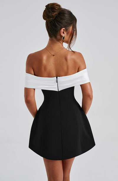 Gaia Mini Dress - Black / White