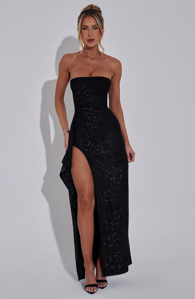 Esmeralda Maxi Dress - Black Sparkle