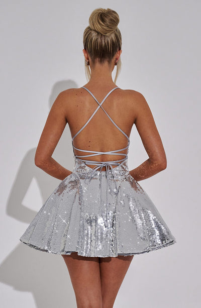 Melissa Mini Dress - Silver