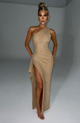 Leah Maxi Dress - Gold Sparkle