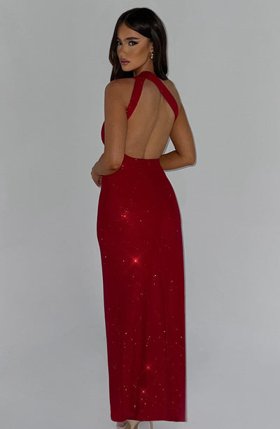 Leah Maxi Dress - Red Sparkle