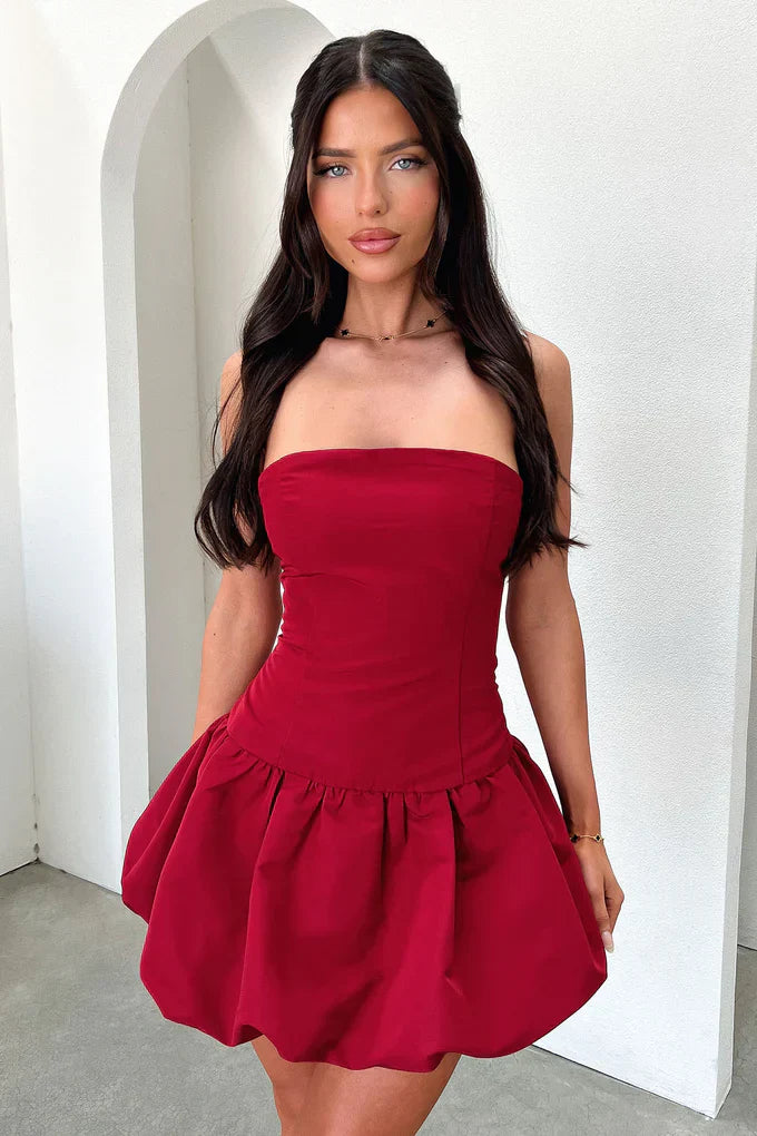 Alexandra Mini Dress - Burgundy