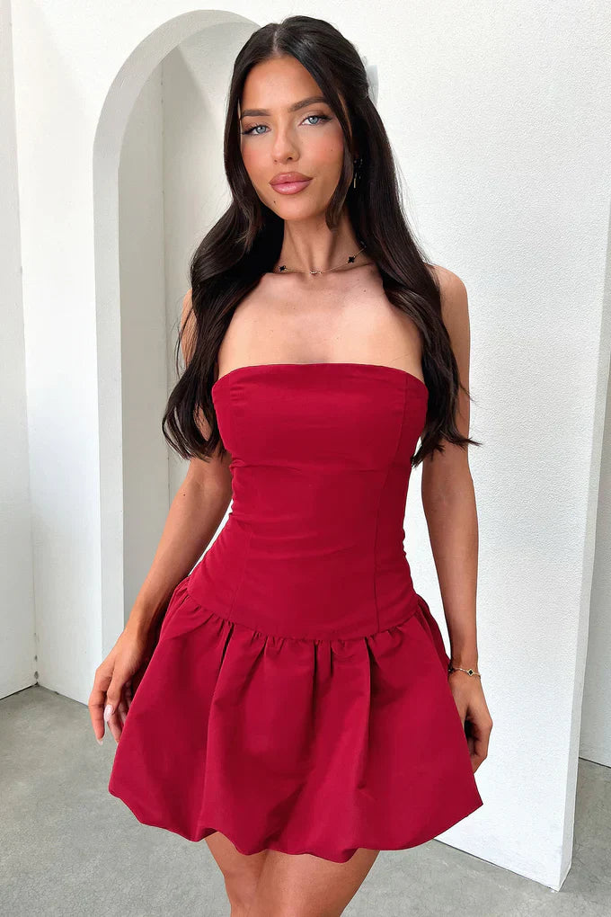 Alexandra Mini Dress - Burgundy