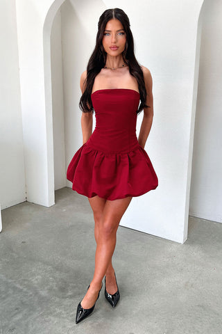 Alexandra Mini Dress - Burgundy