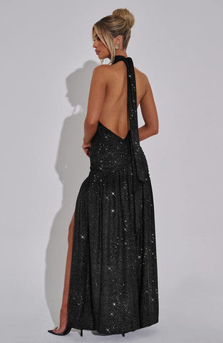 Antonia Maxi Dress - Black Sparkle