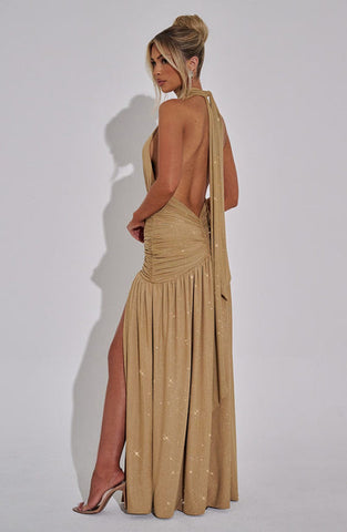 Antonia Maxi Dress - Gold Sparkle