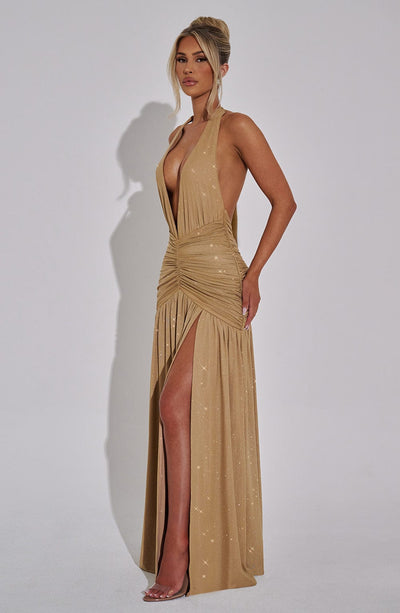 Antonia Maxi Dress - Gold Sparkle