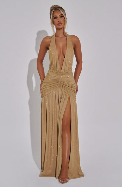 Antonia Maxi Dress - Gold Sparkle