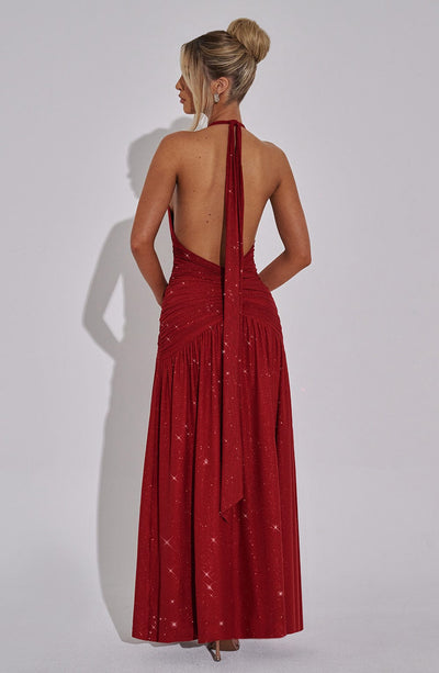 Antonia Maxi Dress - Red Sparkle