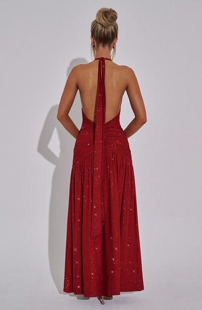 Antonia Maxi Dress - Red Sparkle