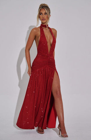 Antonia Maxi Dress - Red Sparkle