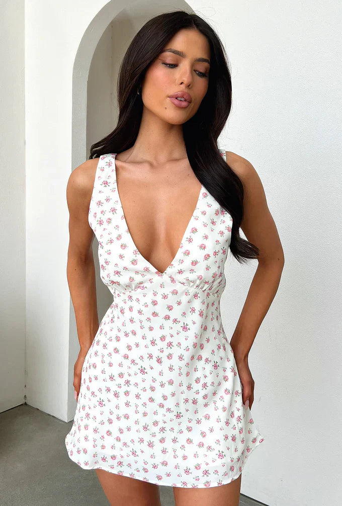 Bianca Mini Dress - Rose Floral