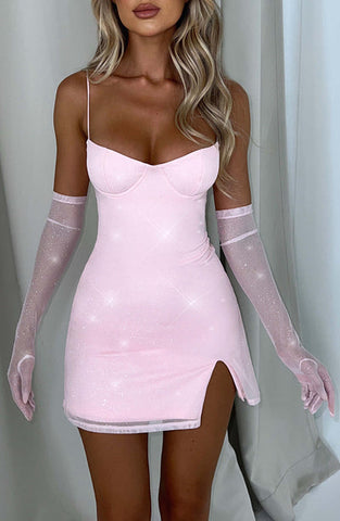 Layla Mini Dress - Pink Sparkle