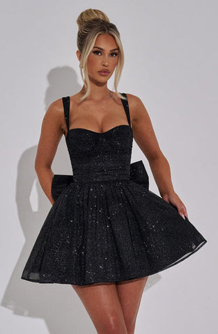 Meghan Mini Dress - Black Sparkle