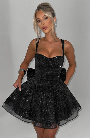 Meghan Mini Dress - Black Sparkle