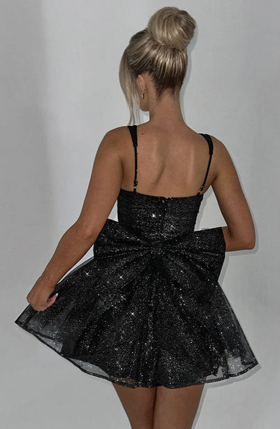 Meghan Mini Dress - Black Sparkle