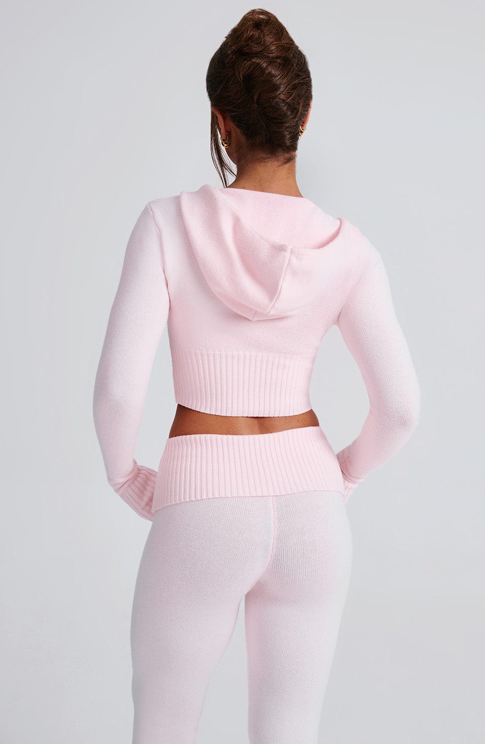 Aria Knit Hoodie Set - Pink