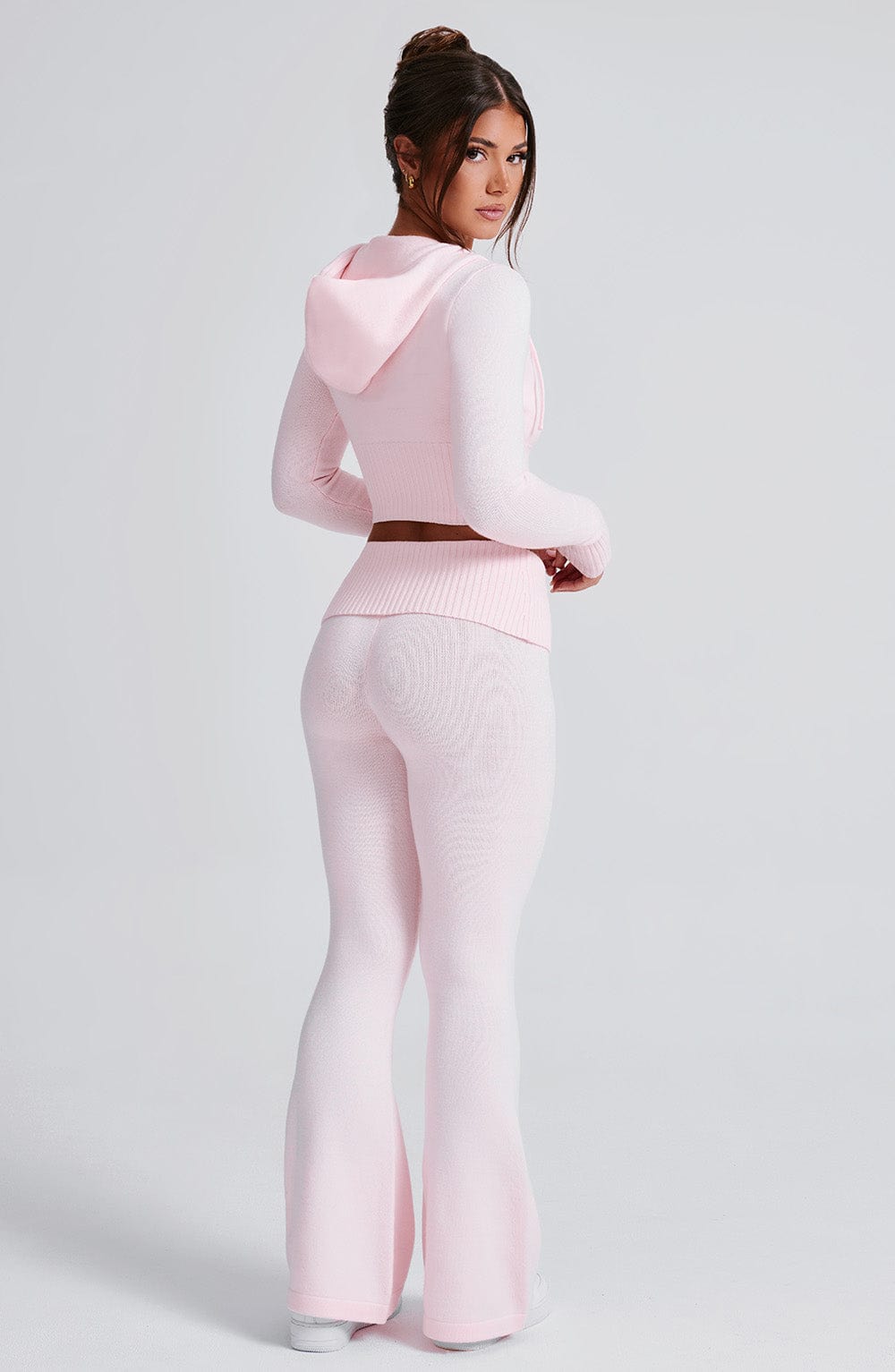 Aria Knit Hoodie Set - Pink