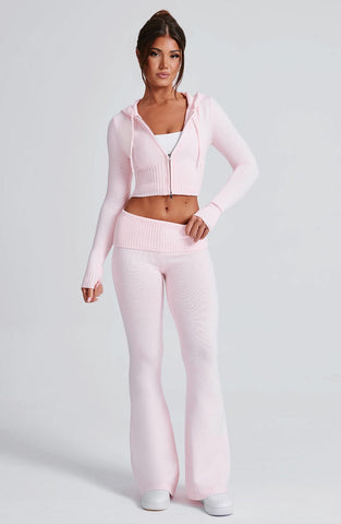 Aria Knit Hoodie Set - Pink