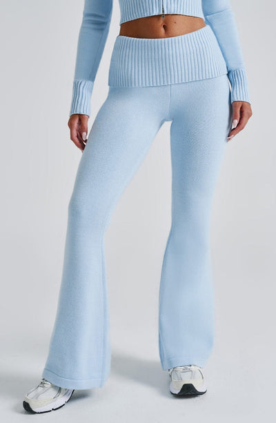 Aria Knit Hoodie Set - Baby Blue