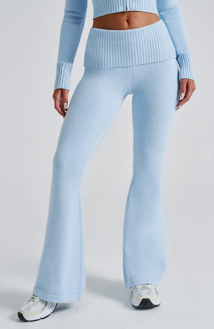 Aria Knit Hoodie Set - Baby Blue