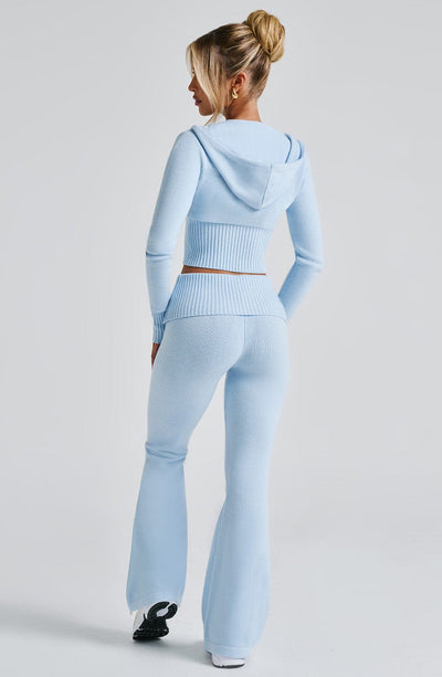 Aria Knit Hoodie Set - Baby Blue